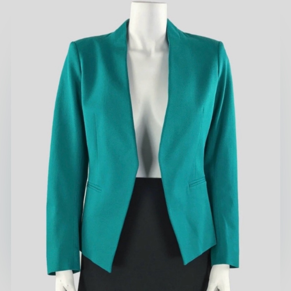 Theory Teal Open Front Blazer